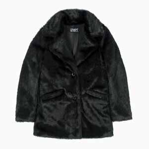 Deville Black Faux Fur Coat - Straight to Hell